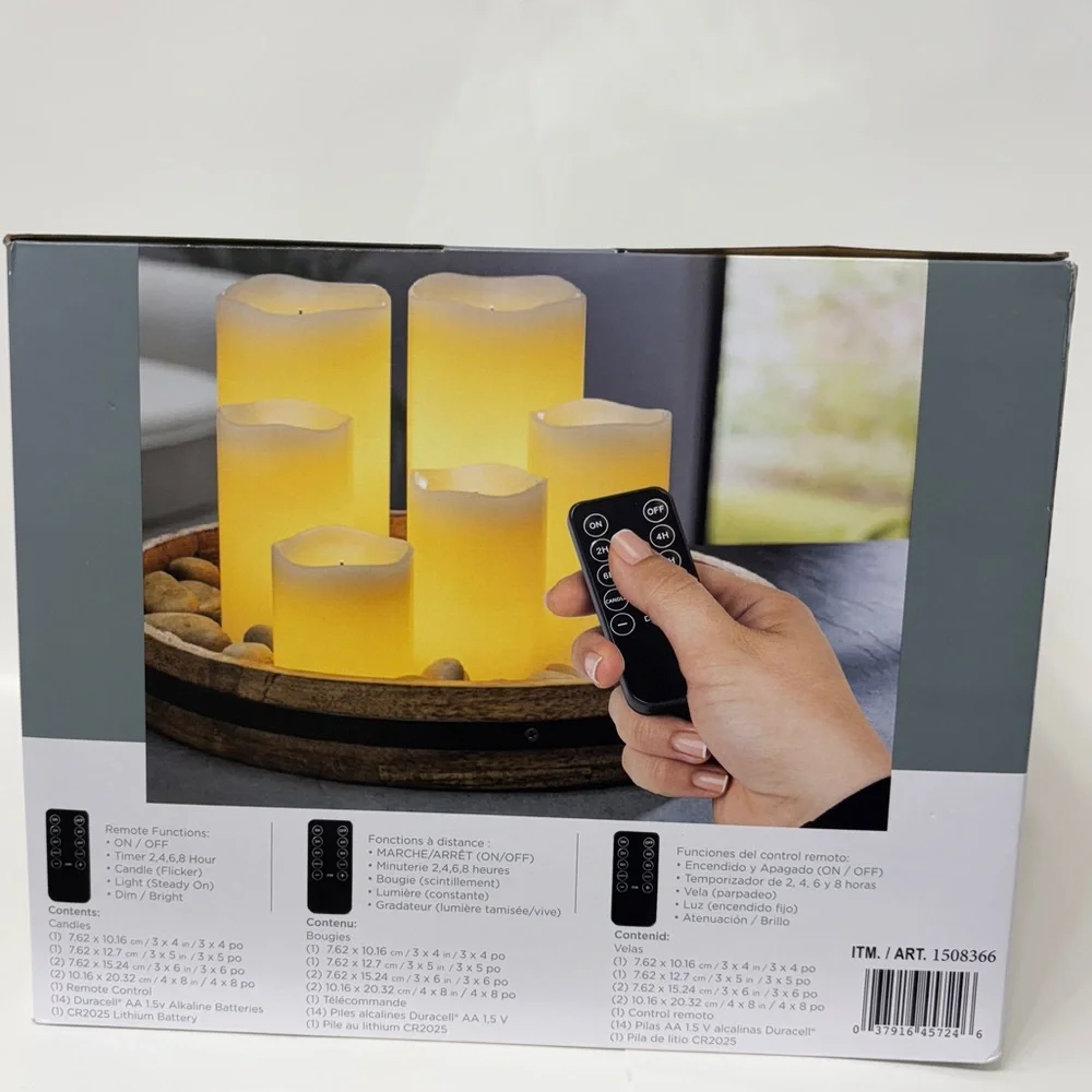 6x Flameless Real Wax Candles Battery Operated with Remote Control - Glow Wick - Picture 4 of 9